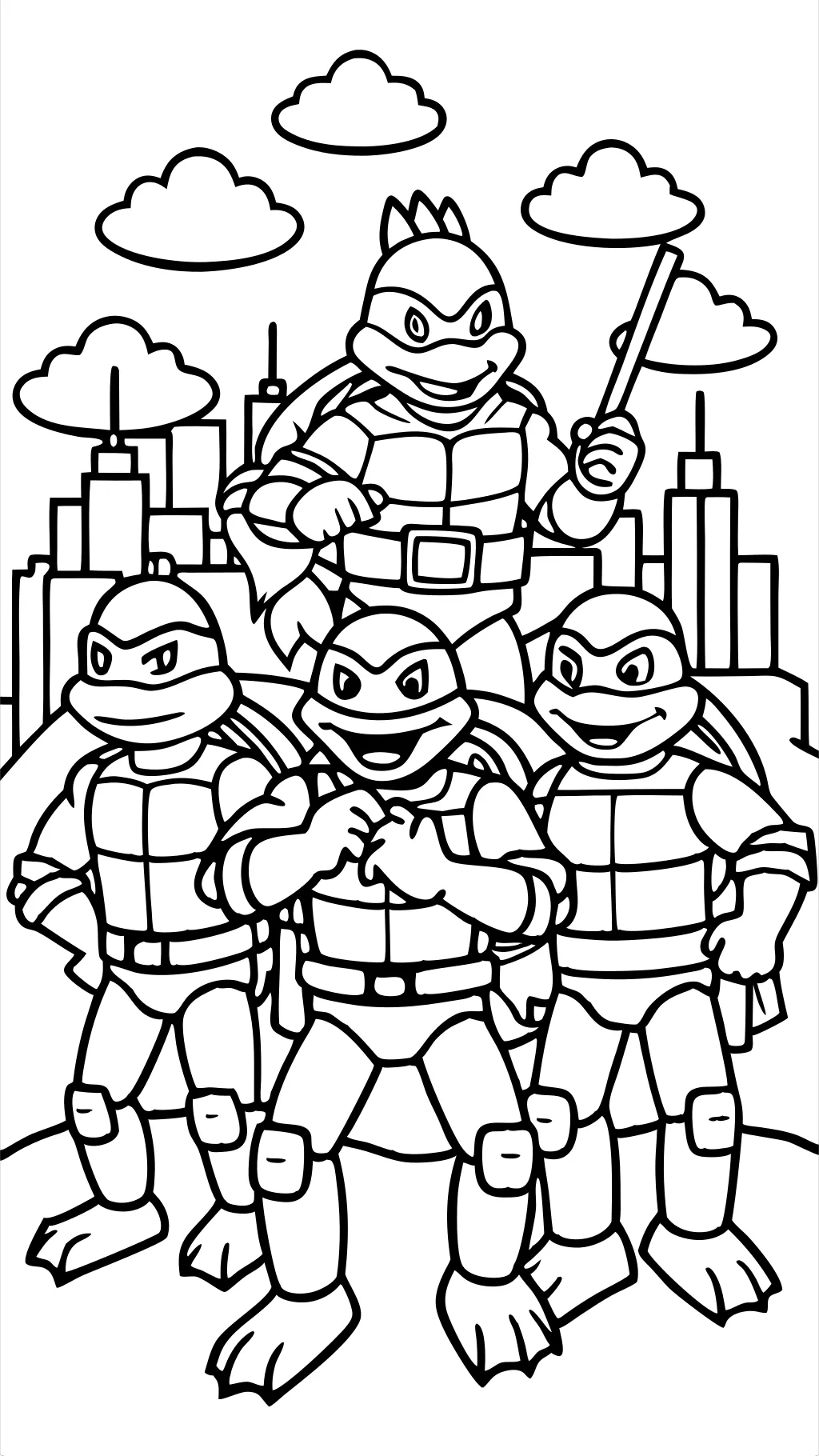 páginas para colorear de tmnt gratis